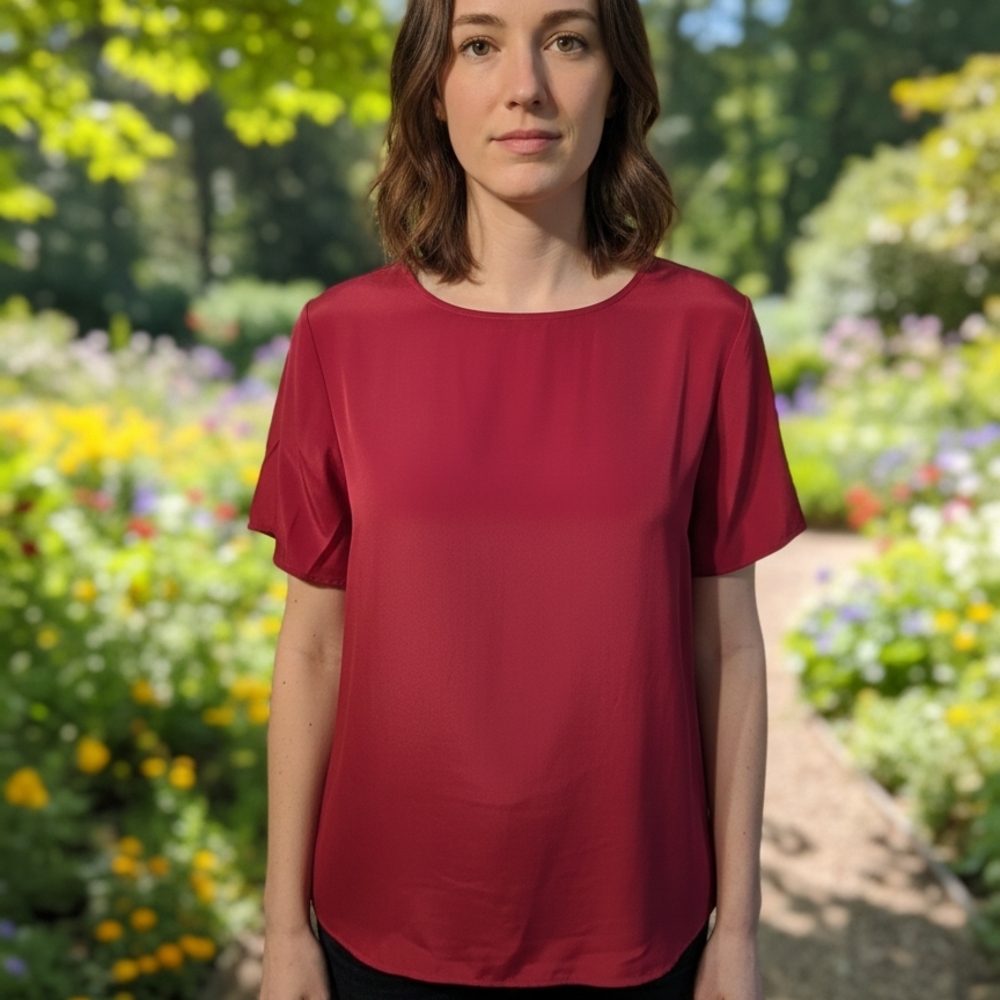 Chic Red Size 14 Five to Nine Blouse - Perfect for Every Occasion!